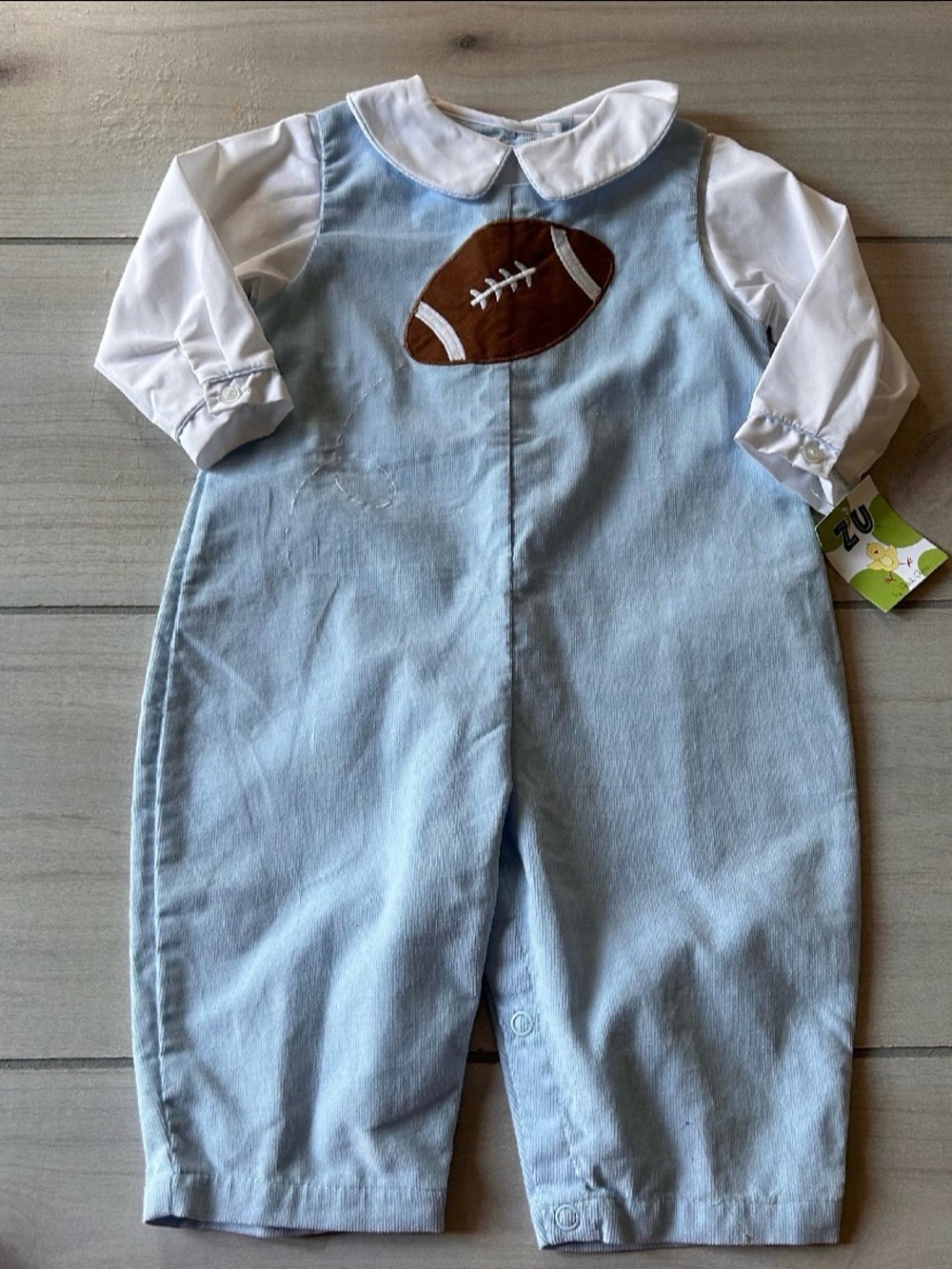 NWT Petit Ami Embroidered Football Romper